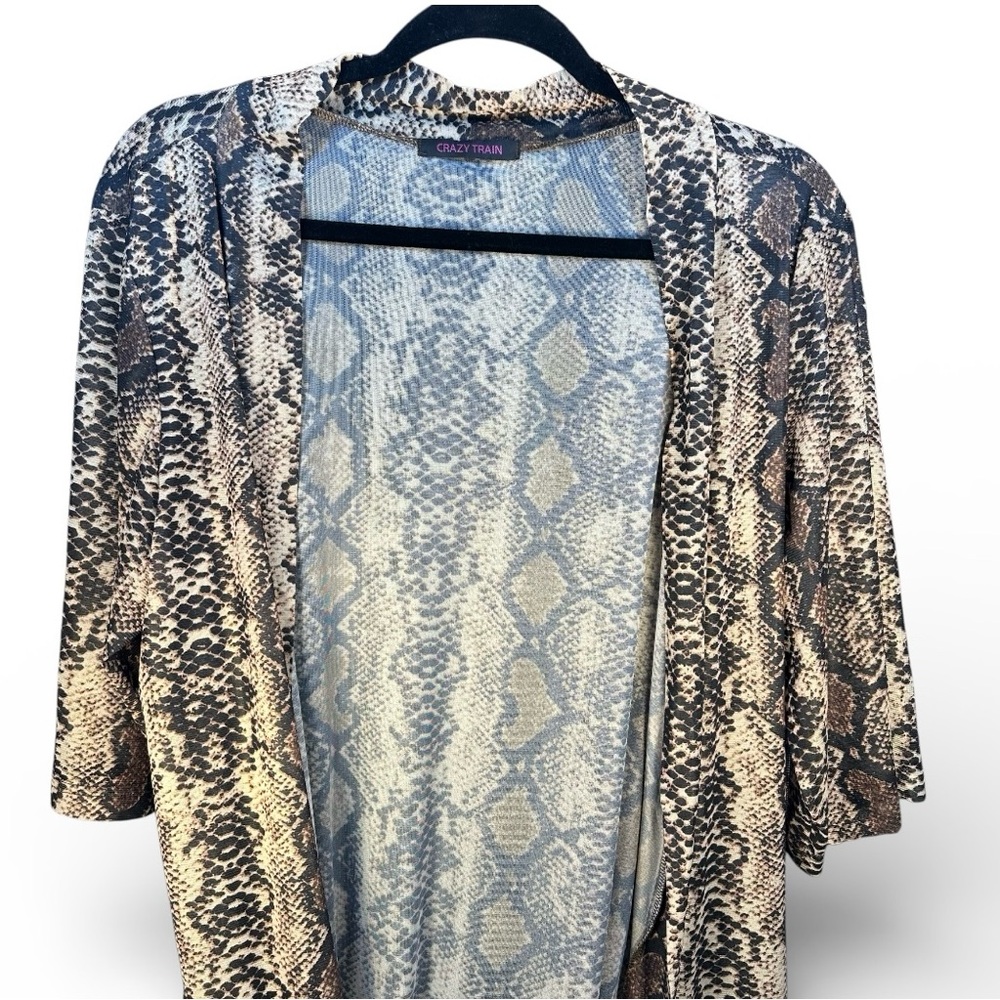 Crazy Train Python Snake Print Sheer Duster Kimon… - image 3